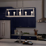 Kichler Gartin 5-Light Galvanized Steel Industrial Linear Large Hanging Kitchen Island Light