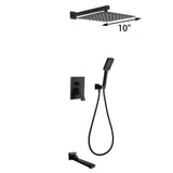 3-Spray with 2.5 GPM 10 in. 3 Functions Tub Wall Mount Dual Shower Heads in Spot in Matte Black (Valve Included)