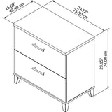 Bush Furniture Somerset Ash Gray 2-Drawer 29.72-in File Cabinet