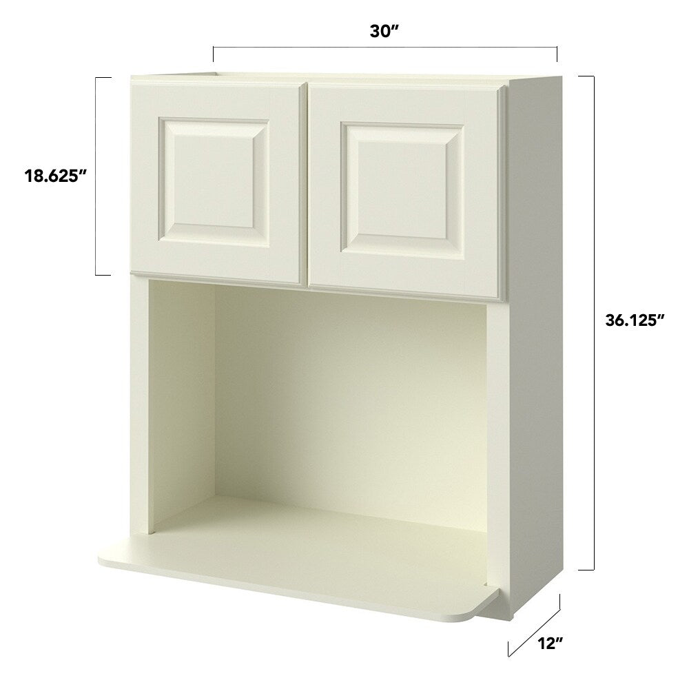 allen + roth Pattingham 30-in W x 36.125-in H x 12-in D Harbor Microwave Wall Fully Assembled Cabinet (Raised Panel Slab Style)