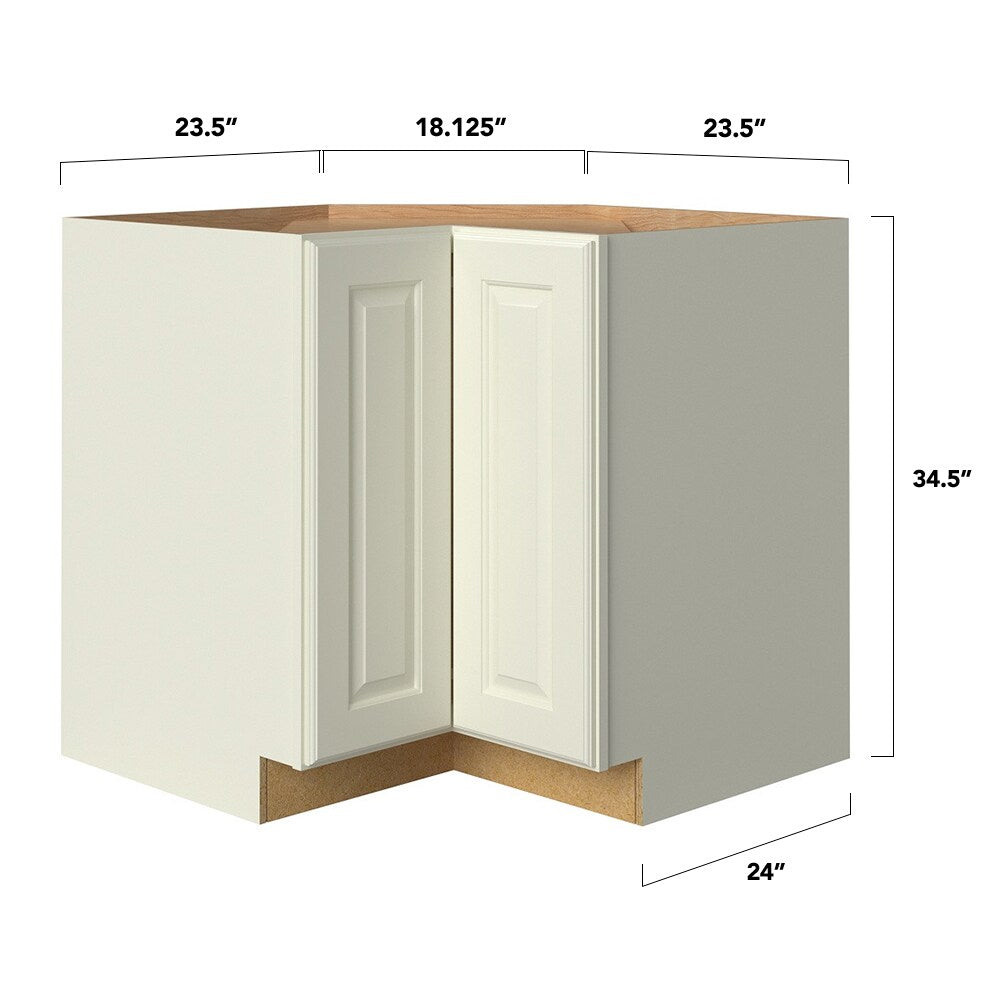 allen + roth Pattingham 36-in W x 34.5-in H x 24-in D Harbor Lazy Susan Corner Base Fully Assembled Cabinet (Raised Panel Square Style)