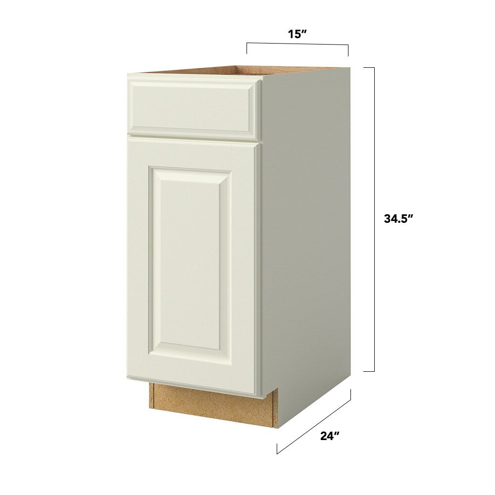 allen + roth Pattingham 15-in W x 34.5-in H x 24-in D Harbor 1-Drawer Base Fully Assembled Cabinet (Raised Panel Square Style)