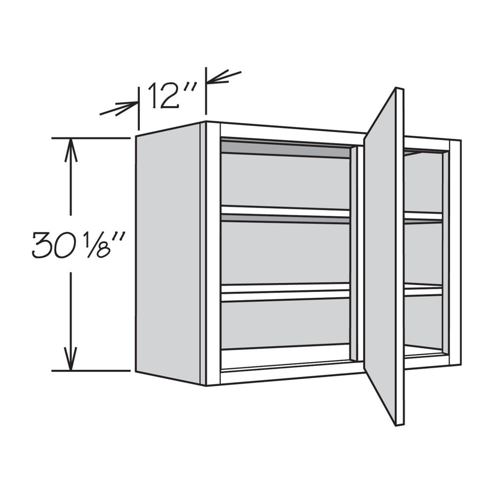 allen + roth Aveley 30-in W x 30.125-in H x 12-in D Linen Blind Corner Wall Fully Assembled Cabinet (Flat Panel Shaker Style)