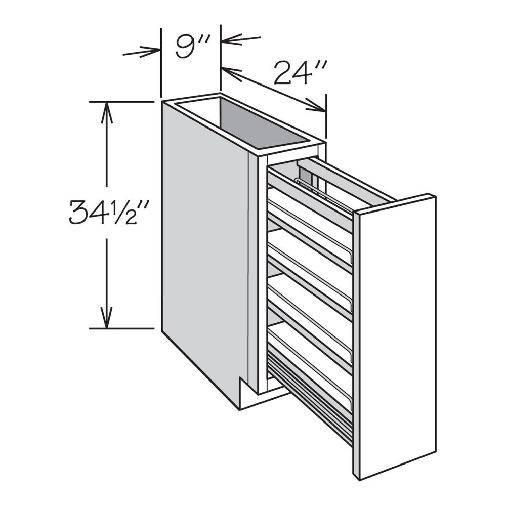 allen + roth Galway 9-in W x 34.5-in H x 24-in D Sage Pull-out Tray Divider Base Fully Assembled Cabinet (Flat Panel Style)