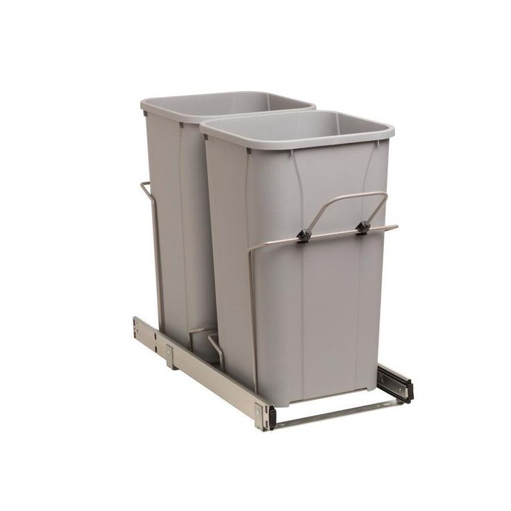 Simply Put 11-in x 22-in x 19-in 27-Quart Soft Close Double Pull Out Trash Can