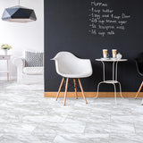 Congoleum DuraStone Carrara White Vinyl Tile Sample