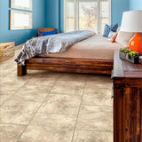 Congoleum DuraStone Sierra Slate Warm Pewter Vinyl Tile Sample