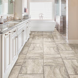 Congoleum DuraStone Roman Elegance Light Greige Vinyl Tile Sample