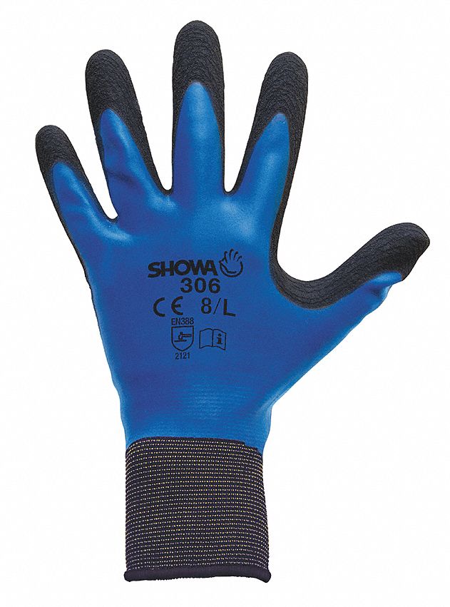 SHOWA 306 Double Dipped Foam Latex Coated Gloves - 2XL, ANSI Abrasion Level 4