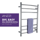 Gown 7-Bar Electric Towel Warmer in Polished Chrome - Super Arbor
