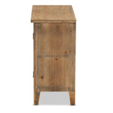 Baxton Studio Traditional Fir Wood Accent Chest with Two Doors and Shelves, Brown Oak Finish
