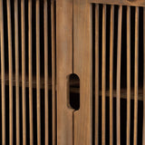 Baxton Studio Traditional Fir Wood Accent Chest with Two Doors and Shelves, Brown Oak Finish