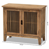 Baxton Studio Traditional Fir Wood Accent Chest with Two Doors and Shelves, Brown Oak Finish