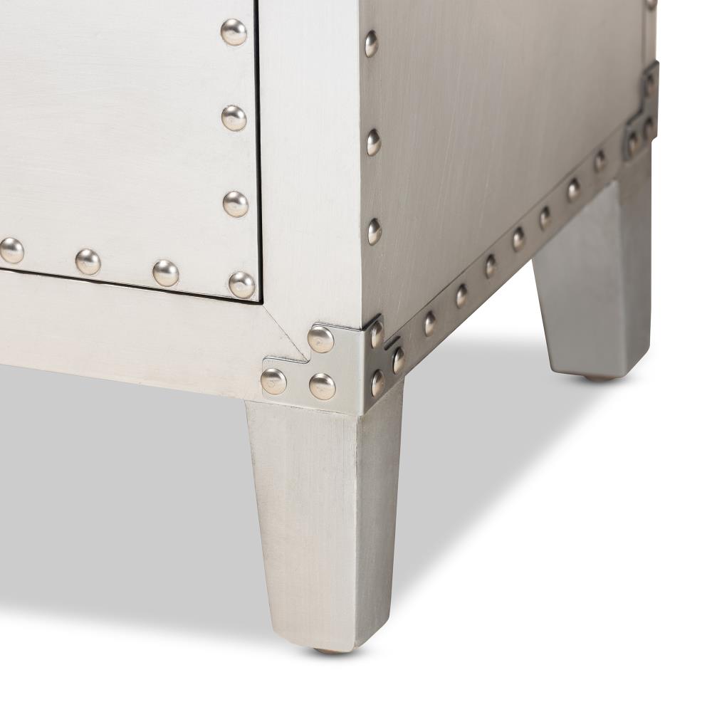 Baxton Studio Carel Silver Fir 5-Drawer Accent Chest