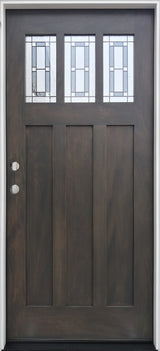 Creative Entryways Craftsman Ash Stained Prehung Front Door with Decorative Glass
