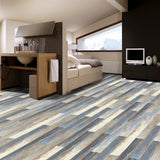 Deco Products (Sample) HydroStop Old Blue Sea Mix Vinyl Plank, 6-in W x 7-in L, 20-mil Wear Layer
