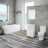 Deco Products COLORS Old Blue Sea Aged Painted Wood Luxury Vinyl Plank Sample, 6 in x 6 in, 8-mil Wear Layer