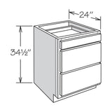 allen + roth Innsbrook 24-in W x 34.5-in H x 24-in D Rye 3-Drawer Base Fully Assembled Cabinet (Flat Panel Style)