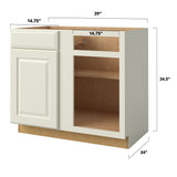 allen + roth Pattingham 39-in W x 34.5-in H x 24-in D Harbor Blind 1-Drawer Base Fully Assembled Cabinet (Raised Panel Square Style)