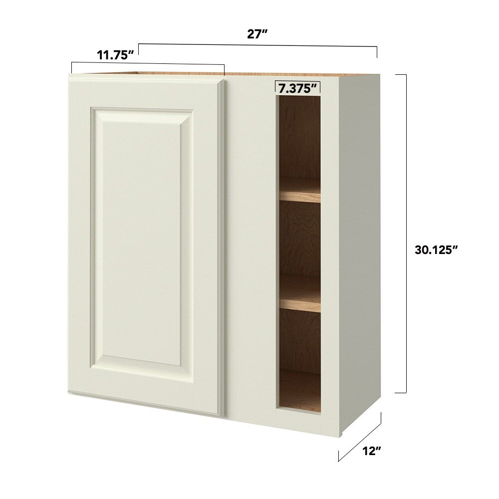 allen + roth Pattingham 27-in W x 30.125-in H x 12-in D Harbor Blind Corner Wall Fully Assembled Cabinet (Raised Panel Square Style)