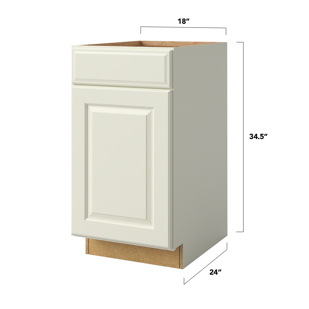 allen + roth Pattingham 18-in W x 34.5-in H x 24-in D Harbor 1-Drawer Base Fully Assembled Cabinet (Raised Panel Square Style)