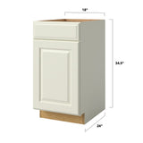 allen + roth Pattingham 18-in W x 34.5-in H x 24-in D Harbor 1-Drawer Base Fully Assembled Cabinet (Raised Panel Square Style)