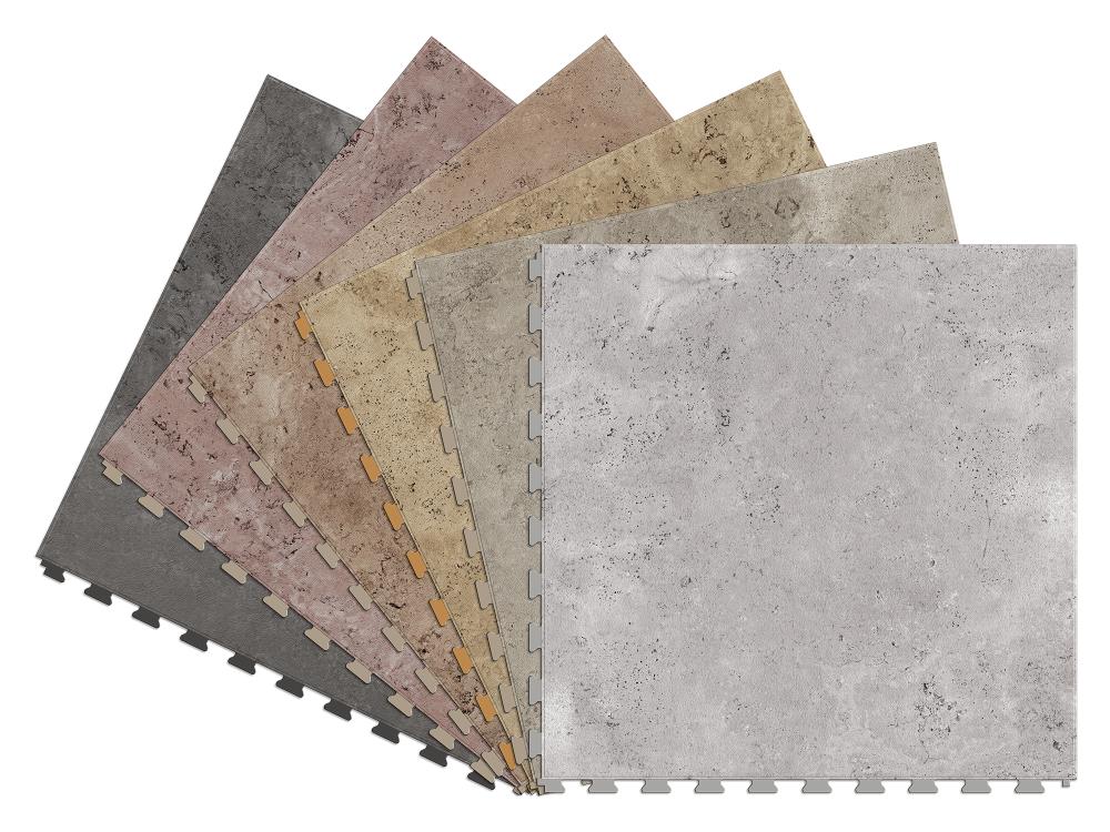 Perfection Floor Tile Sample – Travertine Collection Amtico/Satin Interlocking Vinyl Tile, 3 in x 10 in, 15-mil Wear Layer