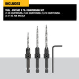 DEWALT 3-Piece Assorted High-Speed Steel Countersink Twist Drill Bit Set (Rapid Load)
