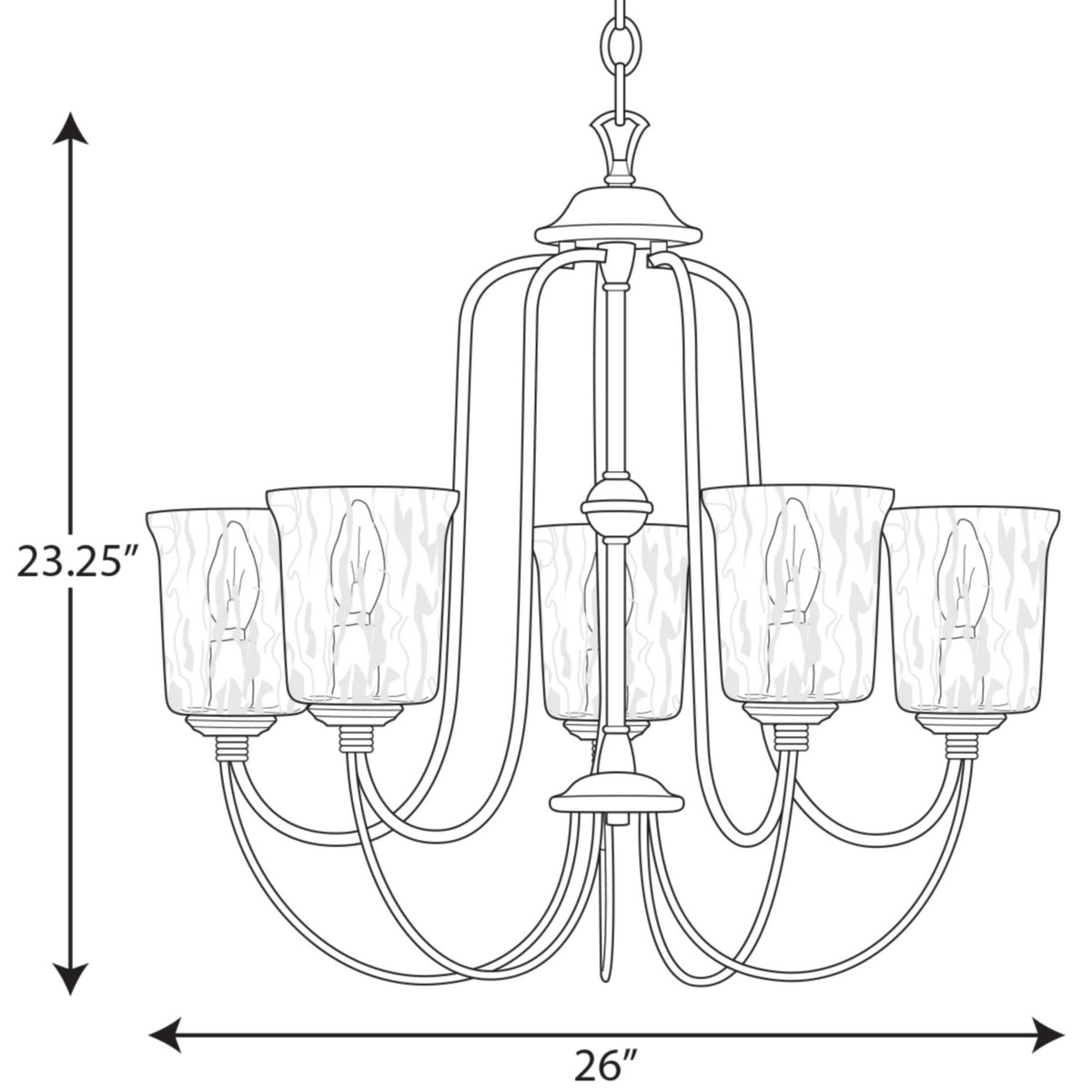 Progress Lighting Bowman 5-Light Matte Black Coastal Chandelier