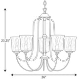 Progress Lighting Bowman 5-Light Matte Black Coastal Chandelier