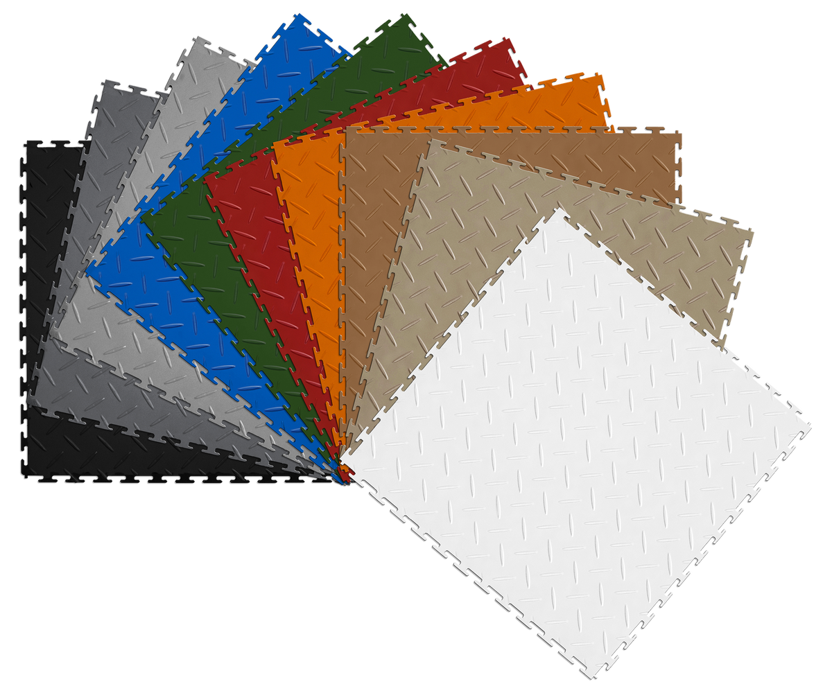 Blue Hawk 20.5-in x 20.5-in Dark Gray Coin PVC Interlocking Tile Multipurpose Flooring