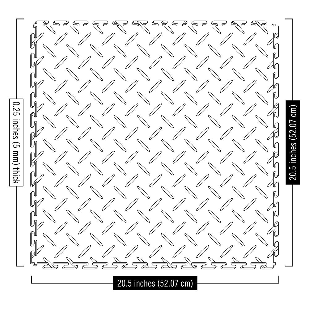 Blue Hawk 20.5-in x 20.5-in Dark Gray Coin PVC Interlocking Tile Multipurpose Flooring