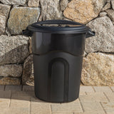 Blue Hawk 20-Gallon Black Plastic Trash Can with Lid