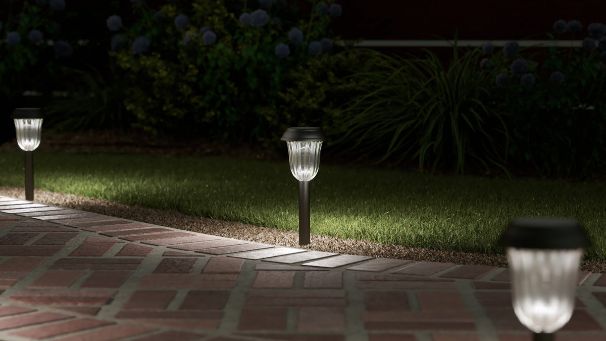 Portfolio 4x Brighter 4.8-Lumen Stainless Steel Solar Integrated LED Path Light, 3500K Warm White