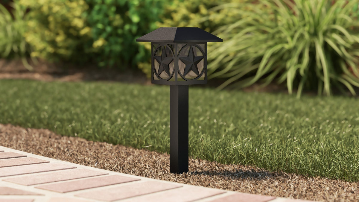 Portfolio 2Brighter 2.4-Lumen Black Solar Integrated LED Path Light, 3500K
