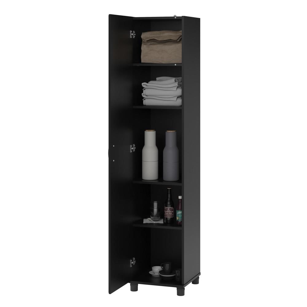 Ameriwood Home Kendall 15.68-in W x 74.31-in H x 15.37-in D Freestanding Composite Wood Garage Cabinet in Black