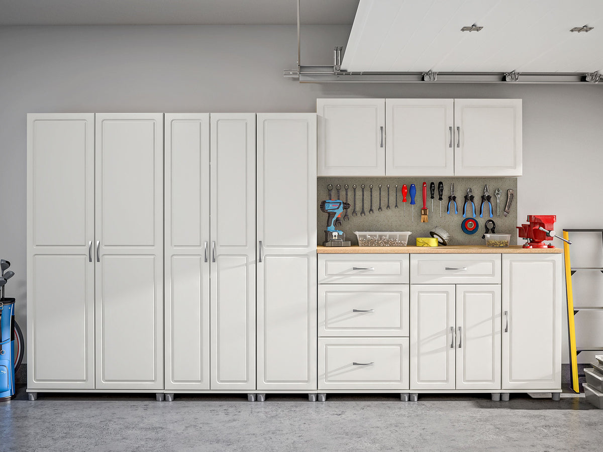 Ameriwood Home Kendall 15.68-in W x 74.31-in H x 15.37-in D Freestanding Composite Wood Garage Cabinet in White
