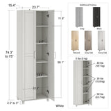Ameriwood Home Callahan 23.7-in W x 75-in H x 15.39-in D Freestanding Composite Wood Garage Cabinet in White