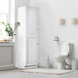 Design House Wyndham 18-in x 84-in x 21-in White Freestanding Linen Cabinet