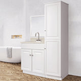 Design House Wyndham 18-in x 84-in x 21-in White Freestanding Linen Cabinet