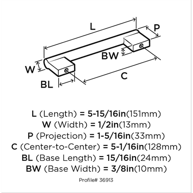 Amerock Versa (96mm) Center to Center Cylindrical Bar Drawer Pull