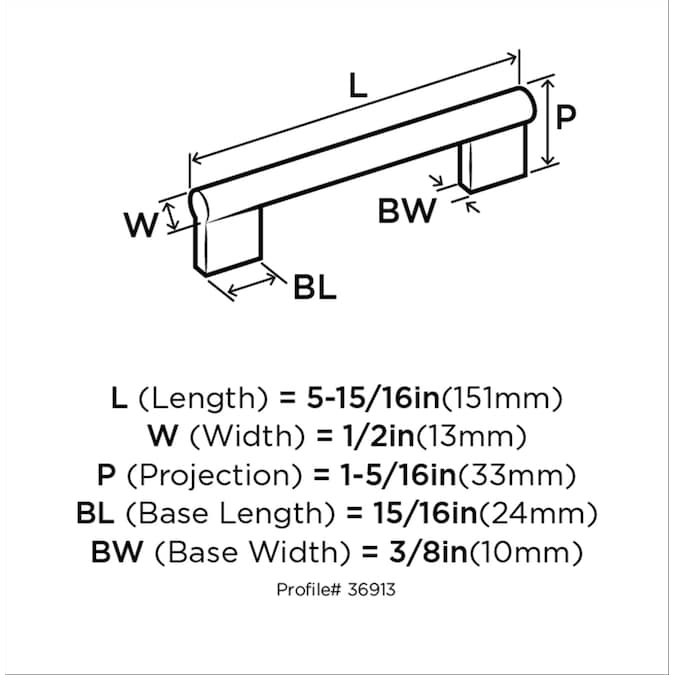 Amerock Versa (96mm) Center to Center Cylindrical Bar Drawer Pull