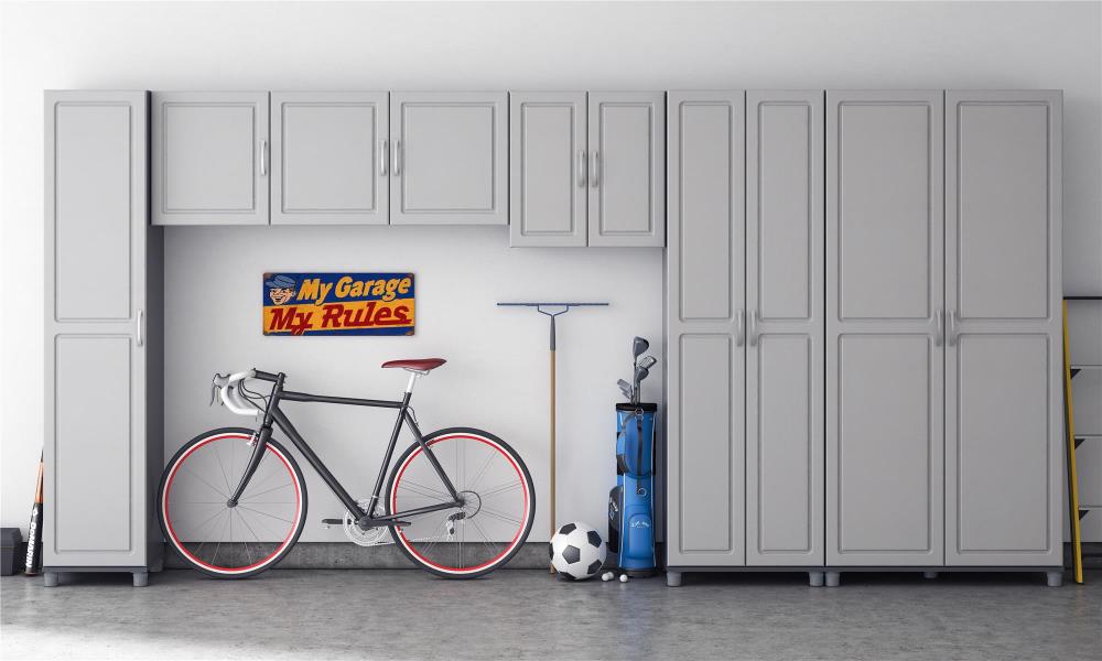 Ameriwood Home Kendall 54-in W x 20.31-in H x 12.43-in D Wall-mounted Composite Wood Garage Cabinet in Gray