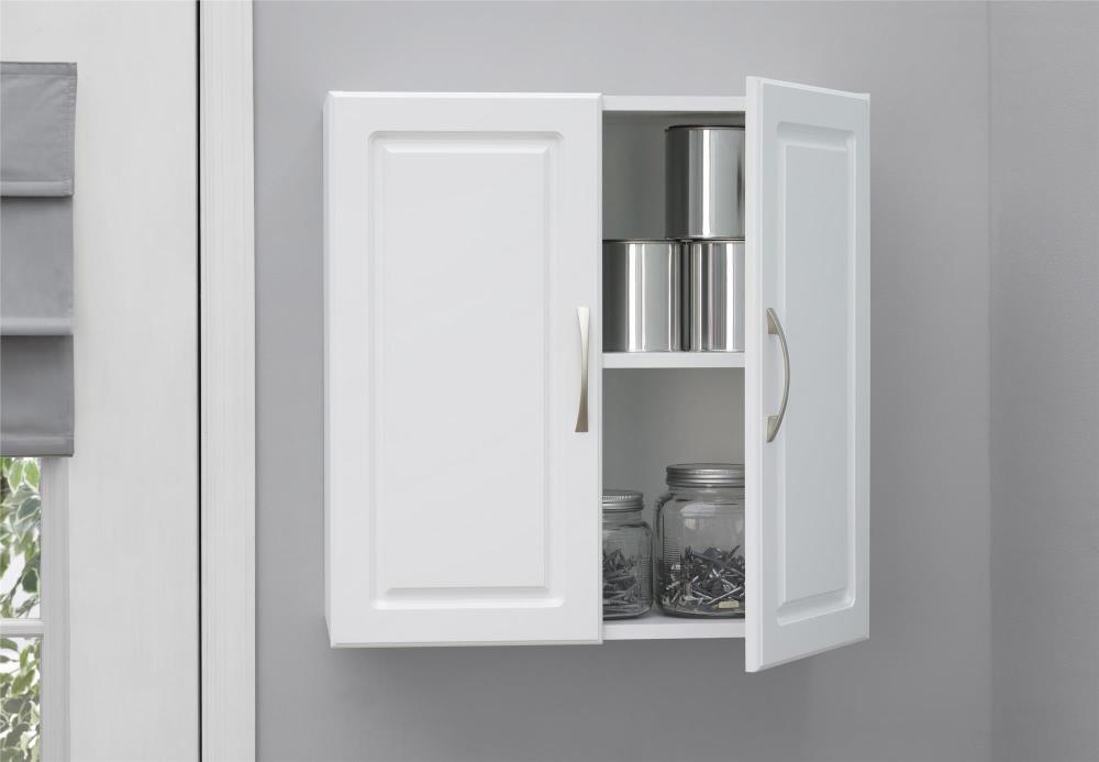 Ameriwood Home Kendall 23.43-in W x 23.68-in H x 12.437-in D Wall-mounted Composite Wood Garage Cabinet in White