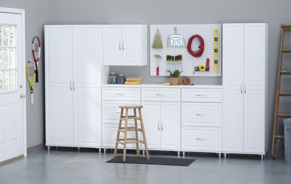Ameriwood Home Kendall 23.43-in W x 23.68-in H x 12.437-in D Wall-mounted Composite Wood Garage Cabinet in White