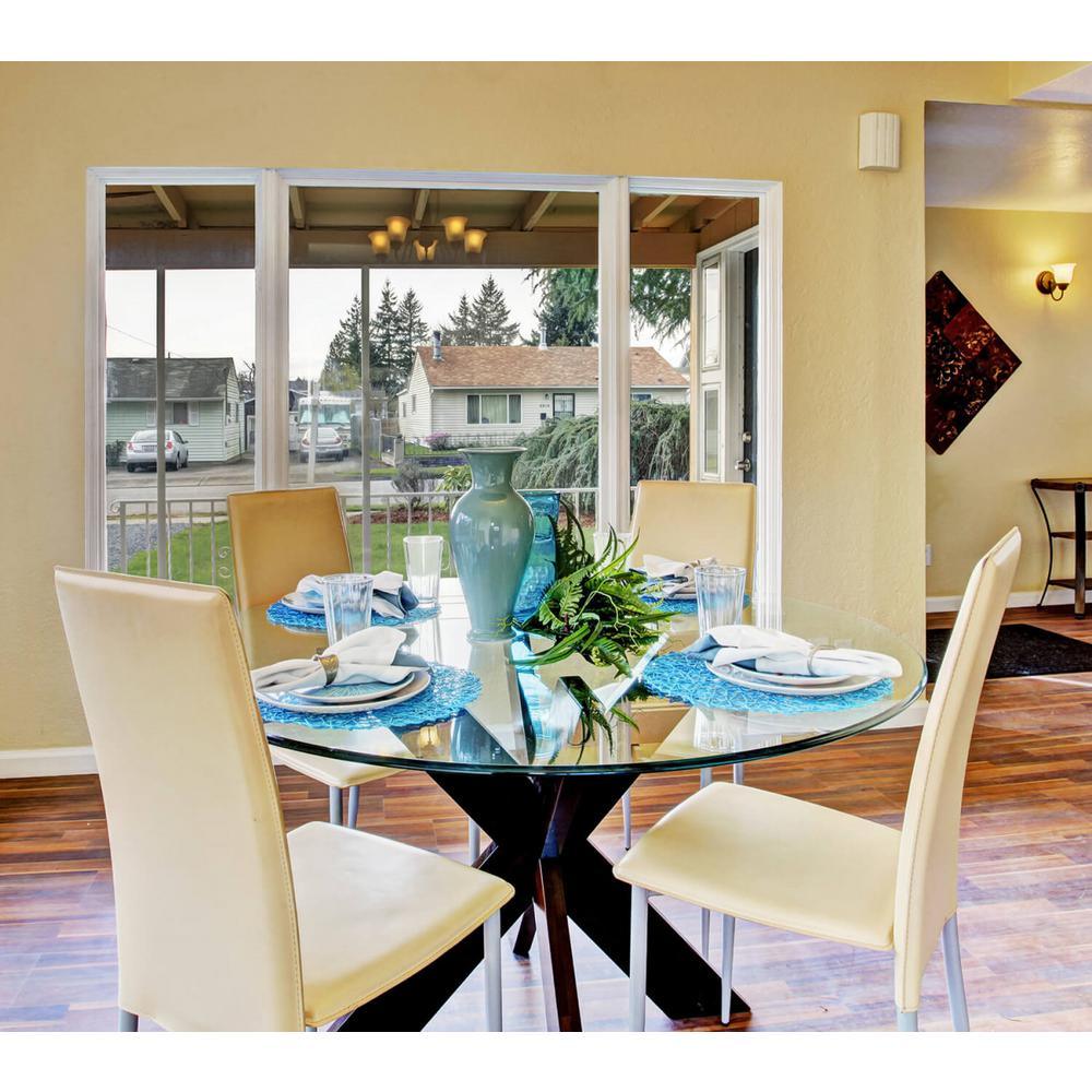 48 in. Clear Round Glass Table Top, 3/4 in. Thickness Tempered Ogee Edge Polished - Super Arbor