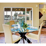 48 in. Clear Round Glass Table Top, 3/4 in. Thickness Tempered Ogee Edge Polished - Super Arbor