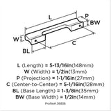 Amerock Status (128mm) Center to Center Rectangular Bar Drawer Pull