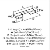 Amerock Status (128mm) Center to Center Rectangular Bar Drawer Pull