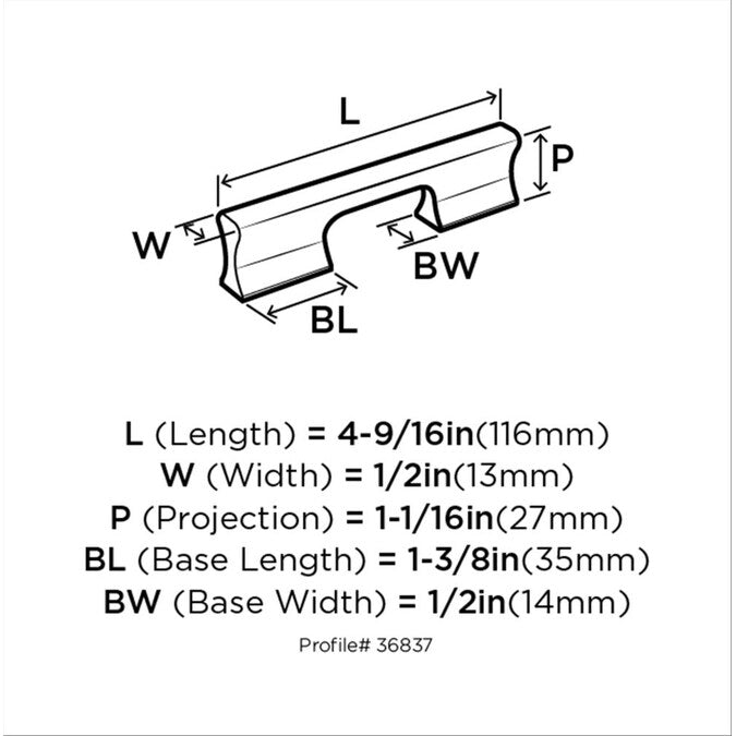 Amerock Status (128mm) Center to Center Rectangular Bar Drawer Pull